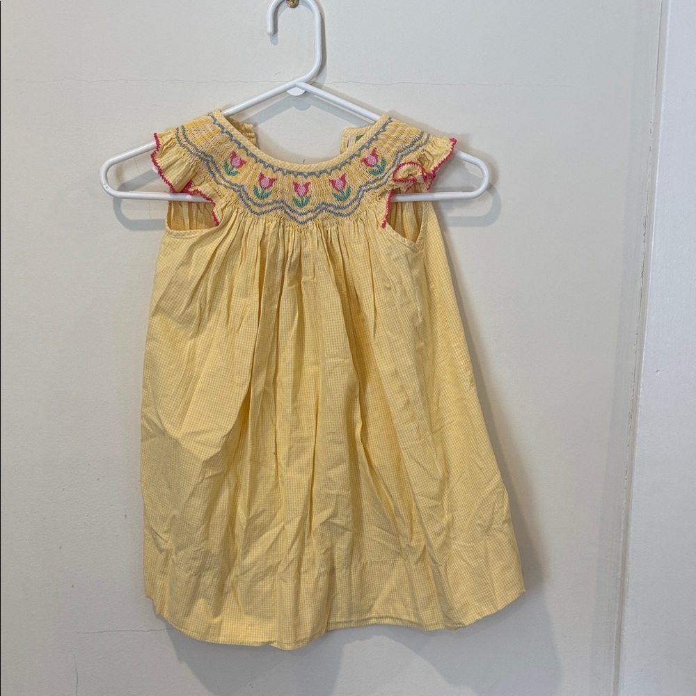 Sunny Yellow Kids Dress with Embroidery